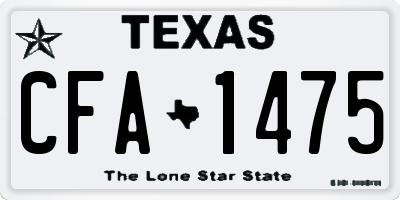 TX license plate CFA1475