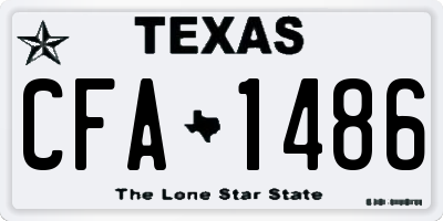 TX license plate CFA1486