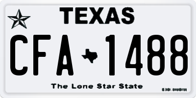 TX license plate CFA1488