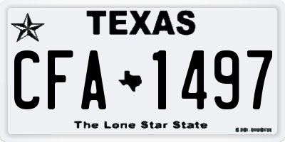 TX license plate CFA1497