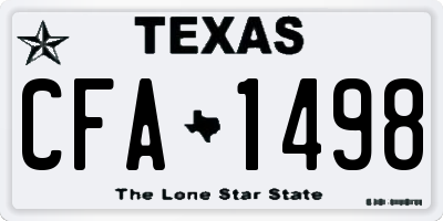TX license plate CFA1498