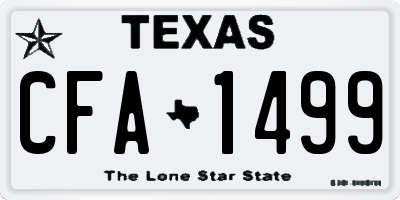 TX license plate CFA1499