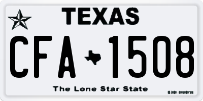 TX license plate CFA1508