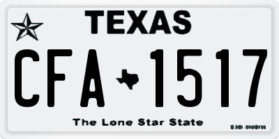 TX license plate CFA1517