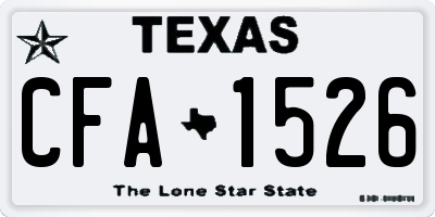 TX license plate CFA1526