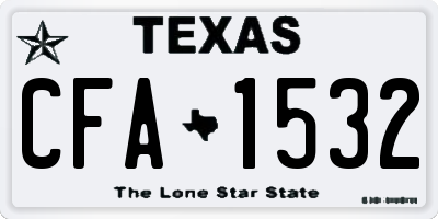 TX license plate CFA1532