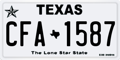 TX license plate CFA1587