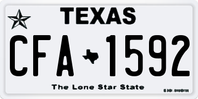 TX license plate CFA1592