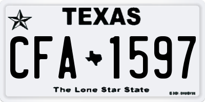 TX license plate CFA1597