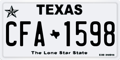 TX license plate CFA1598