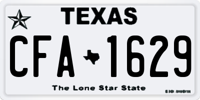 TX license plate CFA1629