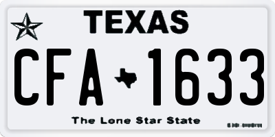 TX license plate CFA1633