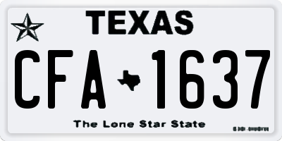 TX license plate CFA1637