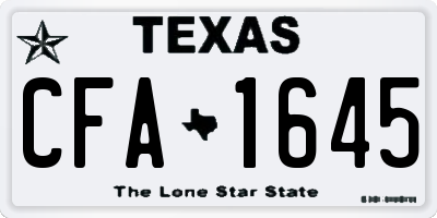 TX license plate CFA1645