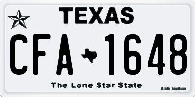 TX license plate CFA1648