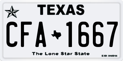TX license plate CFA1667