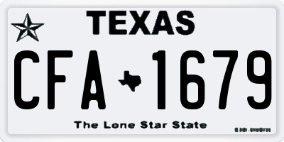 TX license plate CFA1679