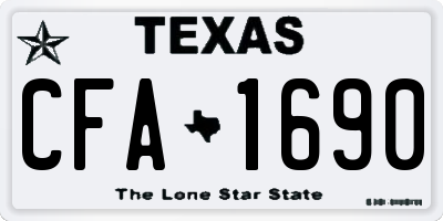 TX license plate CFA1690