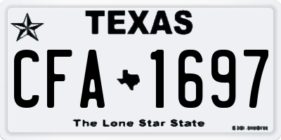 TX license plate CFA1697
