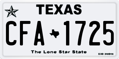 TX license plate CFA1725