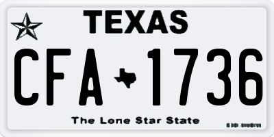 TX license plate CFA1736