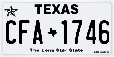 TX license plate CFA1746