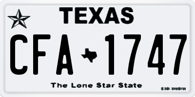 TX license plate CFA1747