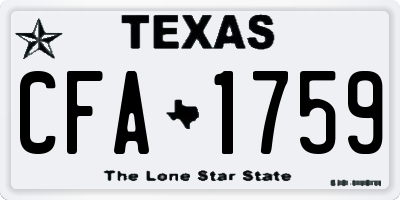 TX license plate CFA1759