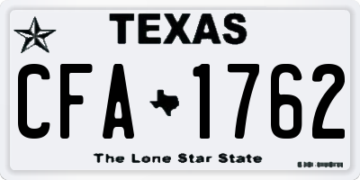 TX license plate CFA1762