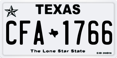 TX license plate CFA1766