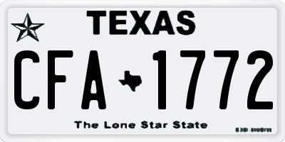 TX license plate CFA1772