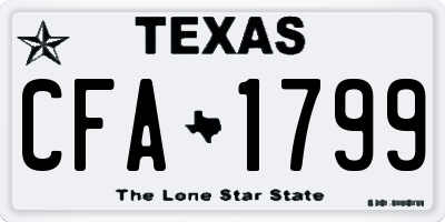 TX license plate CFA1799
