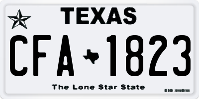 TX license plate CFA1823