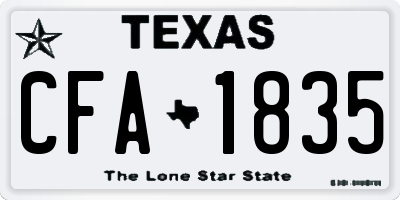 TX license plate CFA1835