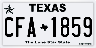 TX license plate CFA1859