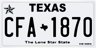 TX license plate CFA1870