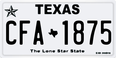 TX license plate CFA1875