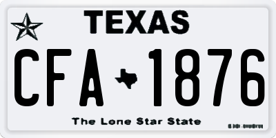 TX license plate CFA1876