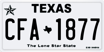 TX license plate CFA1877