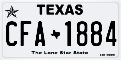 TX license plate CFA1884
