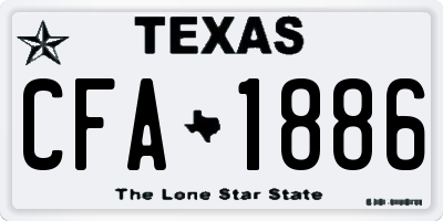 TX license plate CFA1886
