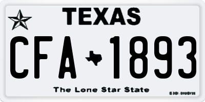TX license plate CFA1893