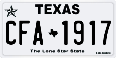 TX license plate CFA1917