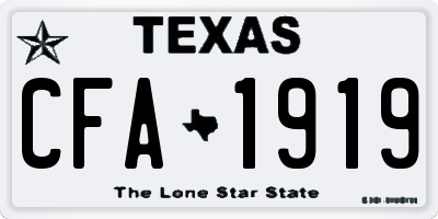 TX license plate CFA1919