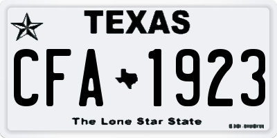 TX license plate CFA1923