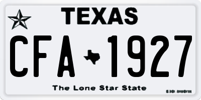 TX license plate CFA1927