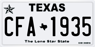 TX license plate CFA1935