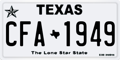 TX license plate CFA1949
