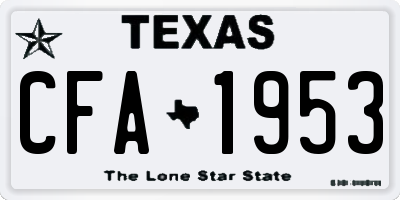 TX license plate CFA1953