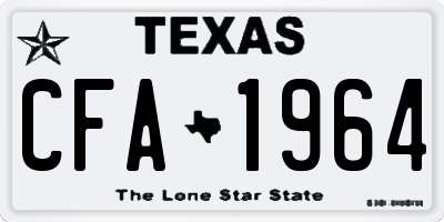 TX license plate CFA1964